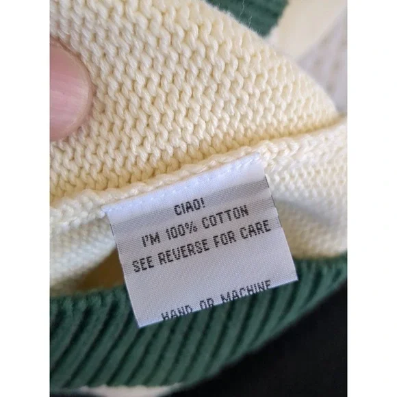 Tombolo The Angler Sweater Knit Pullover Cream Green Sz Large - Picture 9 of 9